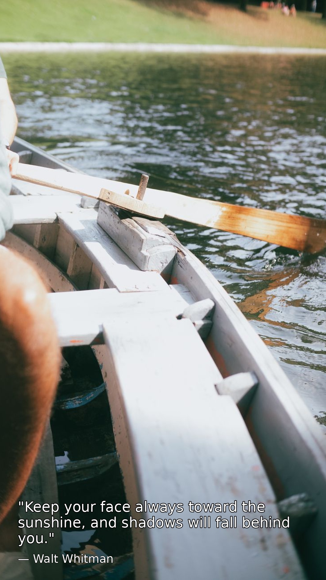Example PersonaClips graphic: a rowboat on a lake with a Walt Whitman quote